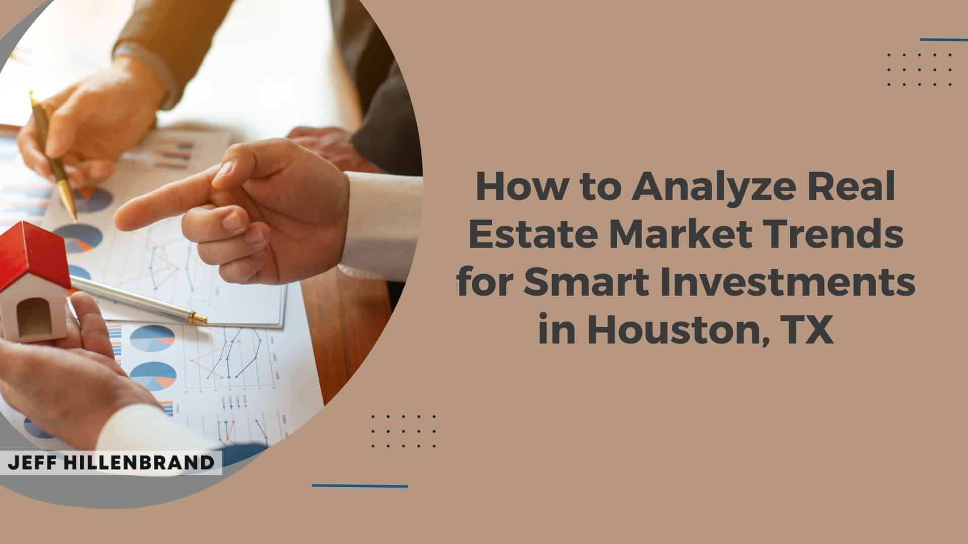 Close-up of hands analyzing real estate data with graphs and a small red-roofed house model, conveying a focus on strategic investments.
