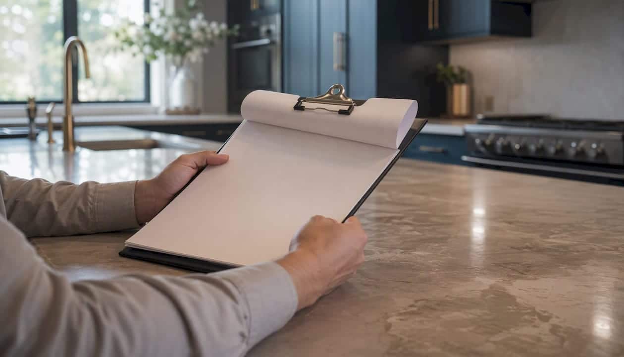 Hands holding HOA resale certificate documents