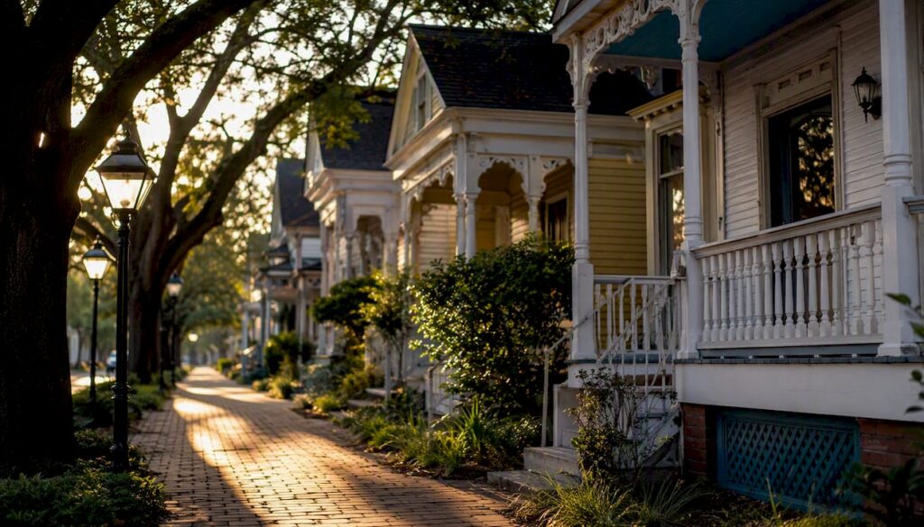 Historic Victorian cottages on Houston street