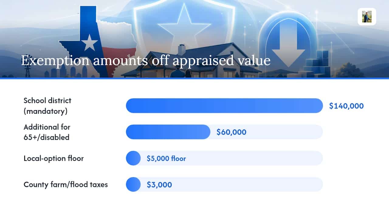 Diagram of homestead exemption savings by taxing units