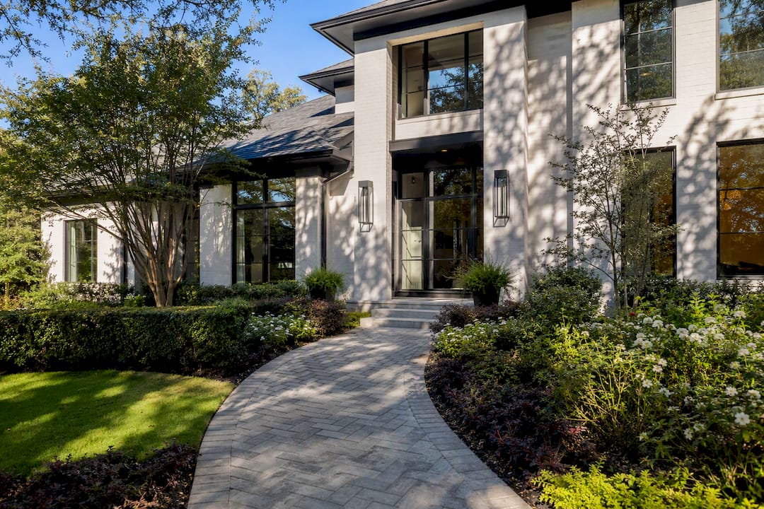 Luxury Houston home exterior in daylight