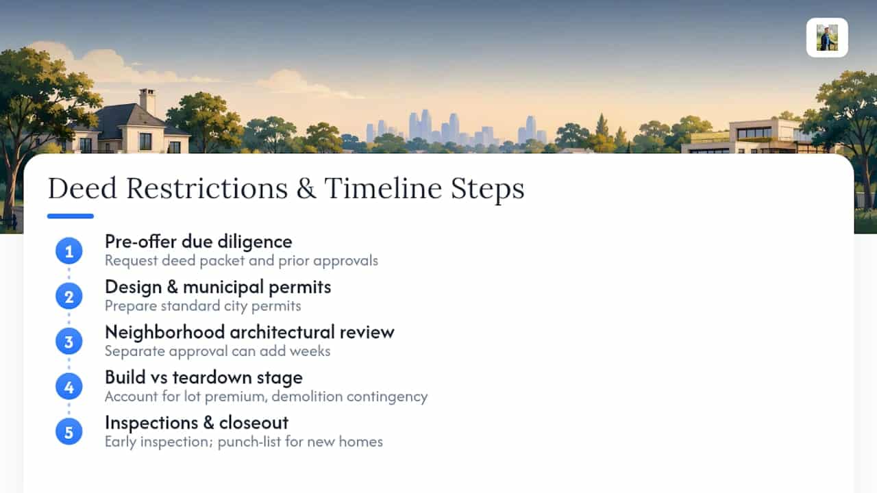 Diagram summarizing River Oaks deed restriction factors
