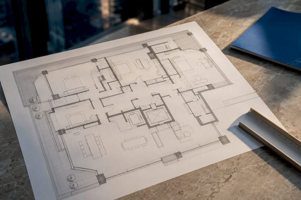 Luxury residence floor plan drawing