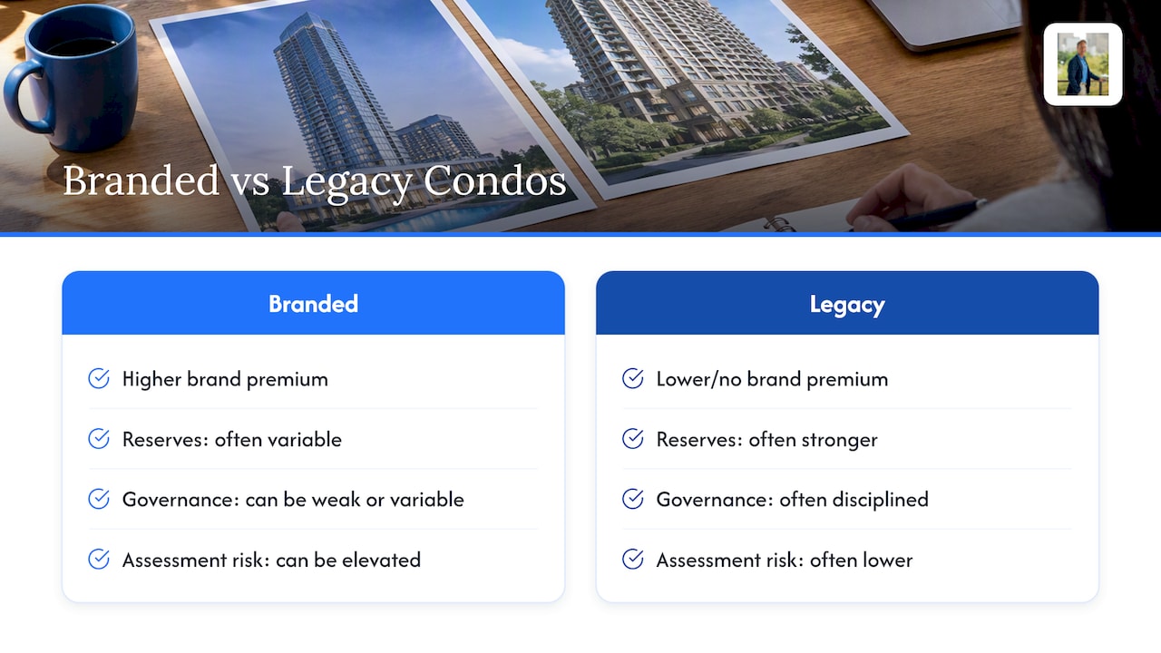 Branded and legacy towers compared by reserve risk