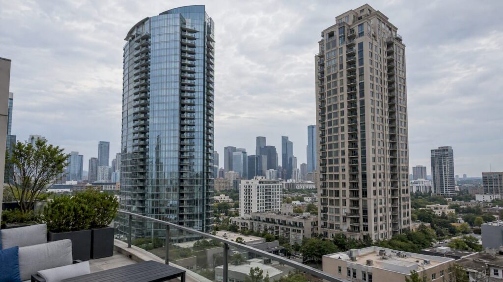 Houston luxury condo towers of different eras