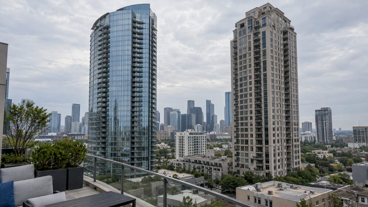 Houston luxury condo towers of different eras